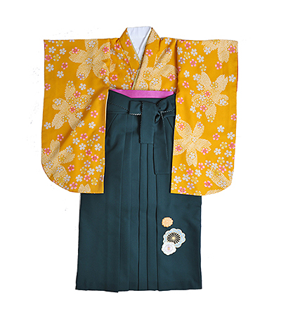 卒業袴 / 黄色 / 緑 / 刺繍