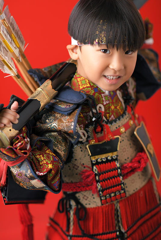 七五三 5歳 男の子 鎧兜 義経 薙刀 矢筒