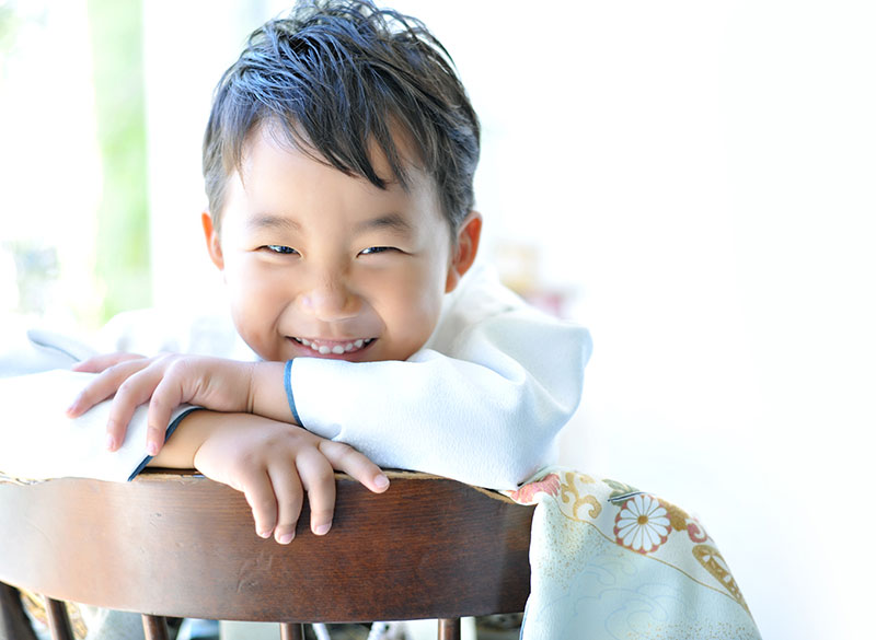 七五三  5歳 男の子 着物 白 おしゃれ